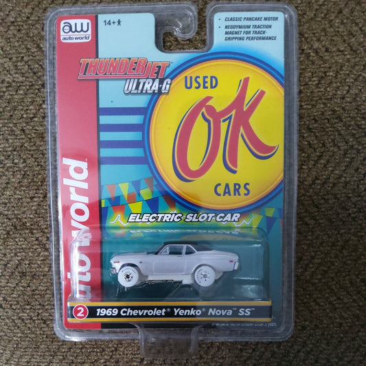 New R1 OK Used Cars iWheels Auto World Thunderjet 1969 Yenko Nova SS HO Slot Car